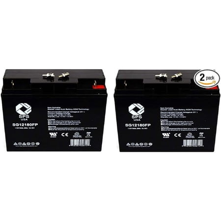 SPS Brand 12V 18Ah Replacement Battery (SG12180FP) for SLAA12-18F2 UPS Battery (2 Pack)
