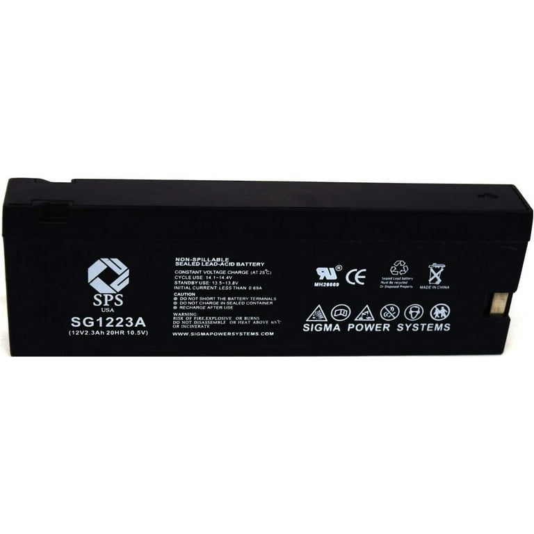 SPS Brand for Replacement 12V (SG1223A) (3 Ah Sylvania VKC-242 2.3 A) (Terminal Pack)