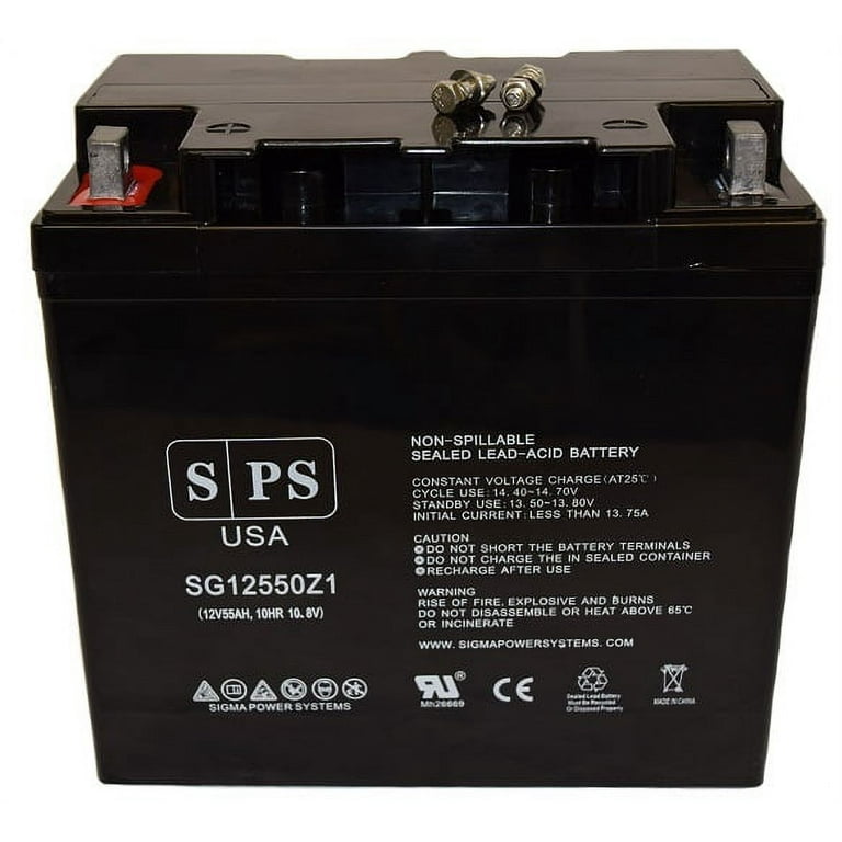 SPS Brand 12V 55 Ah Replacement Battery for Fortresss 1600ACV 22NF