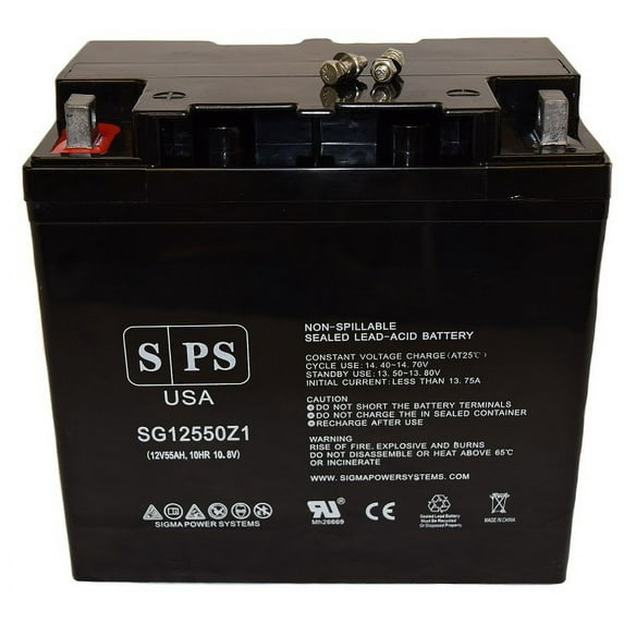 SPS Brand 12V 55 Ah Replacement Battery for Ritar RA12-55D, RA 12-55D UPS (1 Pack)