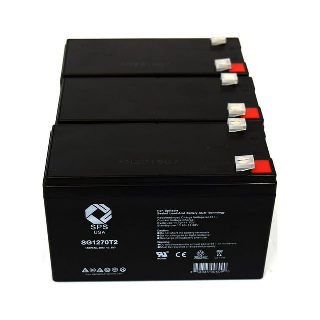 SPS Brand 12V 7 Ah Replacement Battery (SG1270T2) for Tripp Lite BP24V28-2U UPS (3 PACK)