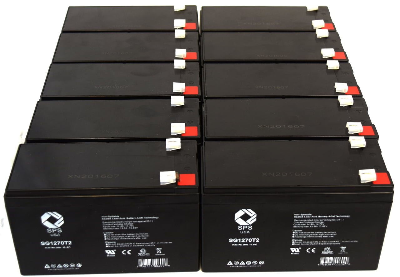 SPS Brand 12V 7 Ah Replacement Battery  for Tripp Lite SU2200RT2U (72v version) UPS (10 PACK)