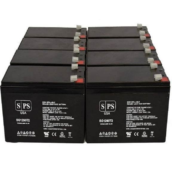 SPS Brand 12V 9Ah Replacement Battery (SG1290T2) for ACME Security System 625 (Terminal T2) (8 Pack)