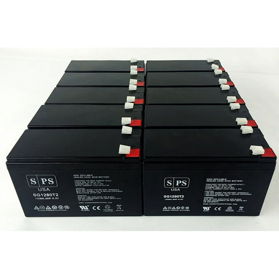 SPS Brand 12V 9Ah Replacement Battery (SG1290T2) for APC SMART-UPS 1500VA USB and SER SUA1500RMUS (Terminal T2) (10 Pack)
