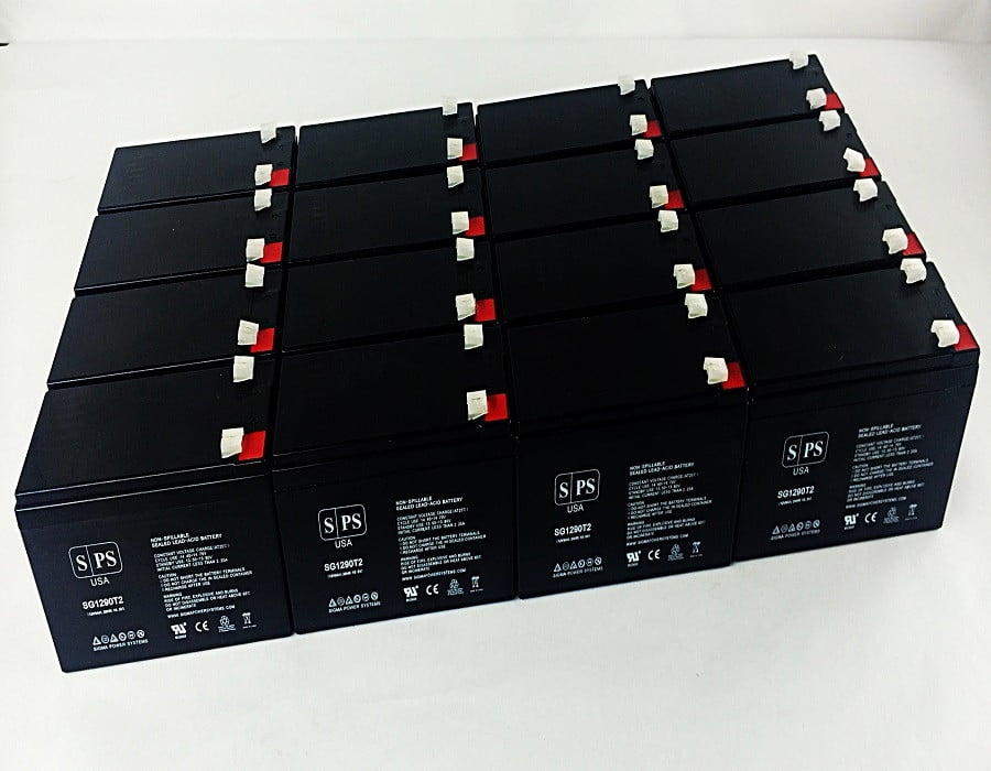 SPS Brand 12V 9Ah Replacement Battery (SG1290T2) for Unitek Delta 3000, Epsilon 2000 (Terminal T2) (20 Pack)