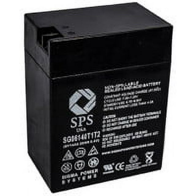 SPS Brand 6 V 14 Ah Replacement Battery (SG06140T1T2) with Terminal T1T2 for Light Alarms SG12E4 (1 PACK)