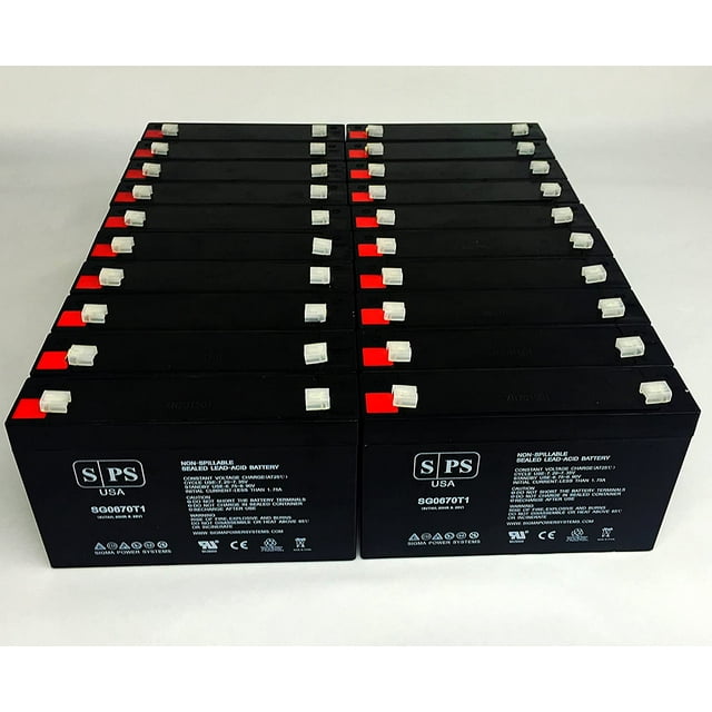 SPS Brand 6V 7 Ah Replacement Battery (SG0670T1) for UB670 CF-7 PE7.2F1 CA160 BSL0925 (20 Pack)