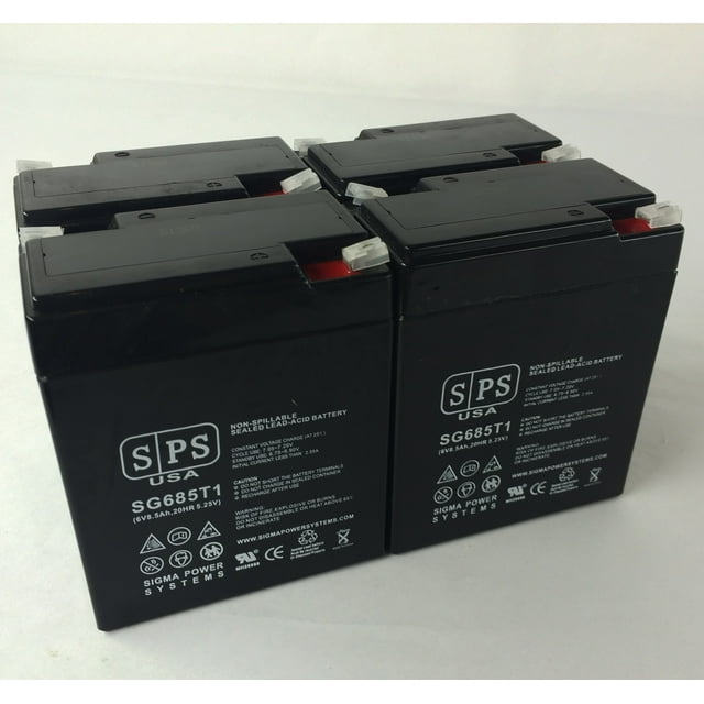 SPS Brand 6V 8.5Ah Replacement Battery (SG0685T1) for Duallite 12XL36 (4 pack)