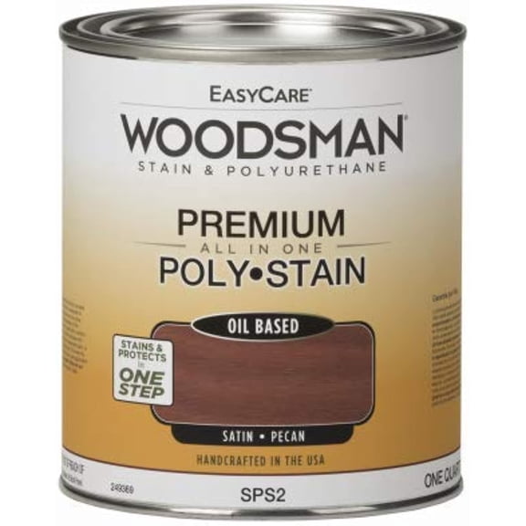True Value Manufacturing 249369 1 qt. Woodsman Stain & Polyurethane In One Oil-Base Stain, Pecan