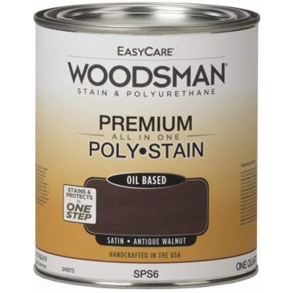True Value Manufacturing 249373 1 qt. Woodsman Stain & Polyurethane In One Oil-Base Stain, Antique Walnut