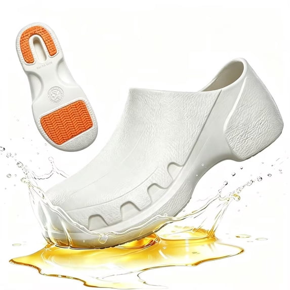 SPSHOOS Slip Resistant Work Shoes for Men Women Waterproof Oil Resistant Chef Shoes Nurse Shoes Lightweight Comfortable for Chef Restaurant Nurse White
