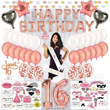 SPSS Innovative Girl’s 16th Birthday Party Decoration Kits, 167 Count