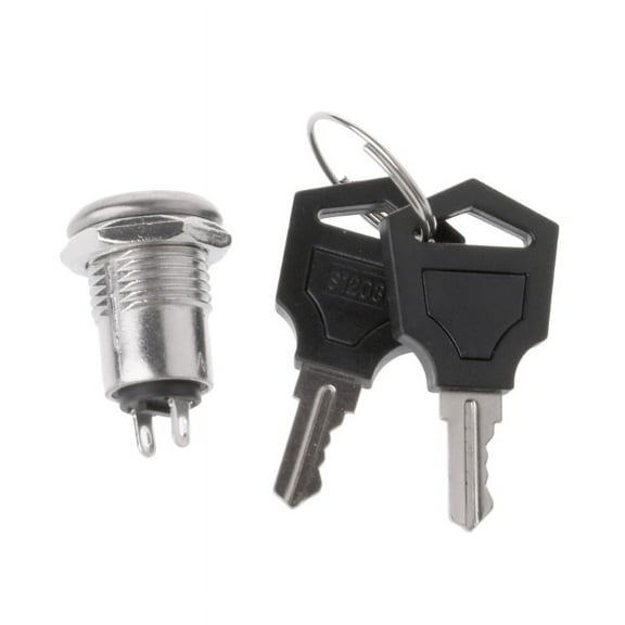 SPST Electric Keylock Switch with 2 Keys 2 Position Rotary Switch Universal