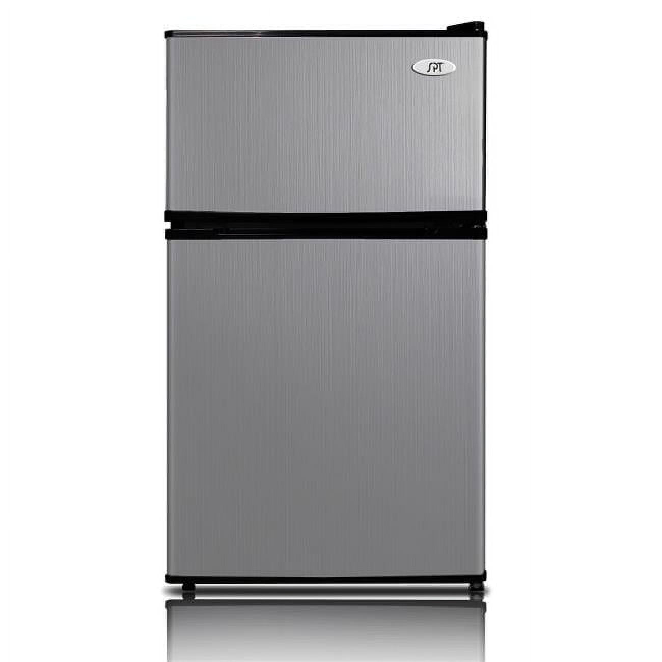 Compact Stainless Steel Double Door Refrigerator with Energy Star