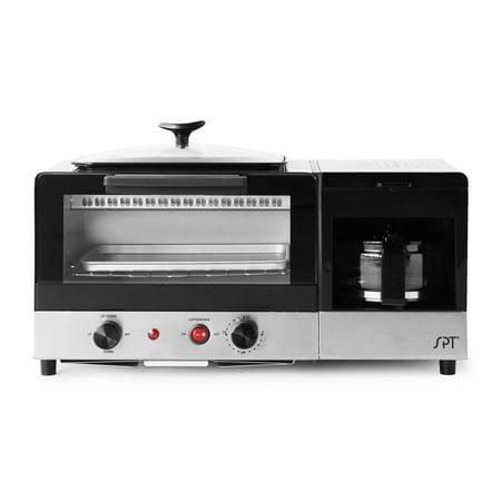 Sunpentown - 3-in-1 Breakfast Maker in Stainless Steel - Black