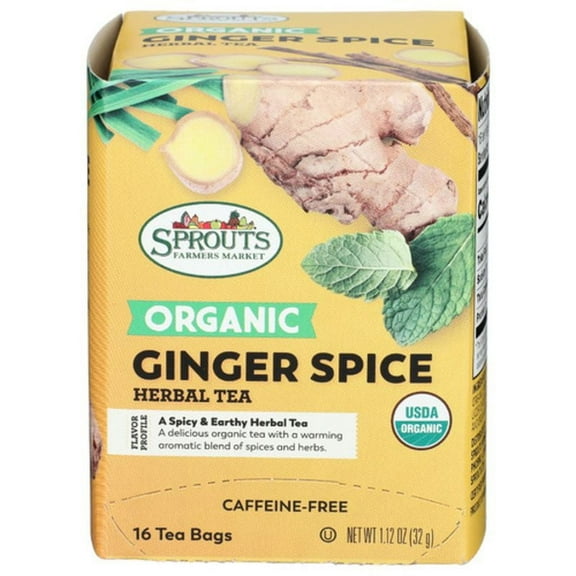 SPT Organic Ginger Spice Herbal Tea 16 ct