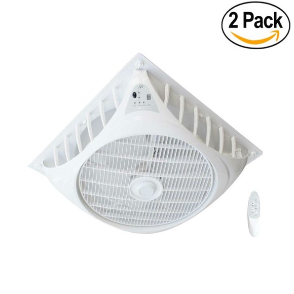 SPT SF-1691C DC-Motor Drop Ceiling Fan, 16", Set Of 2