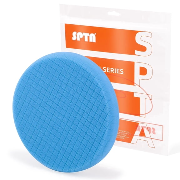 SPTA 1Pc Blue Polish Foam Pad, Buffing Polishing Pad, 7.5 Inch Face for 7 Inch 180mm Backing Plate Compound Buffing Sponge Pads for Car Buffer Polisher Compounding, Polishing and Waxing
