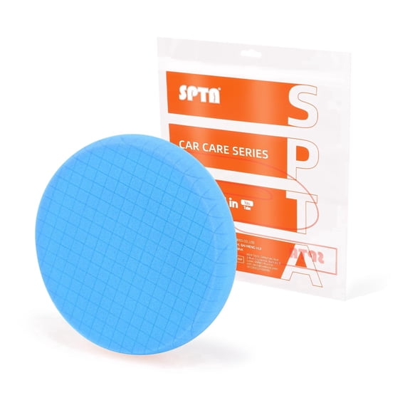 SPTA 1Pc Blue Polish Pad, Buffing Polishing Pads, 5.5 Inch Face for 5 Inch 125mm Backing Plate Compound Buffing Sponge Pads for Car Buffer Polisher Compounding, Polishing and Waxing