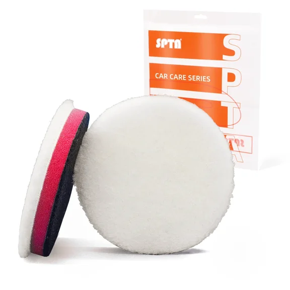 SPTA 2 Pack 3 Inch(76mm) Japanese Wool Polishing Pad, T120 Heavy Cut Remove 1200#/1500# Sanding Disc Marks, Deep Scratches, Orange Peel and Heavy Oxidation for Automotive, Car, RV, Motorbike & Boat