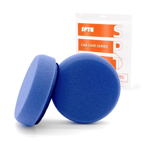SPTA 2 Pack 3Inch/77mm Blue Medium Cut Foam Polishing Pads Compounding Buffing Polishing Pads for Car Buffer Polisher, Removes 15002000 Grit Sanding Marks