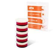 SPTA 5 Pack 1 Inch 25mm Wool Polishing Pads Detailing, T120 Heavy Cut Wool Pad to Remove 1200#/1500# Sanding Disc Marks, Deep Scratches, Orange Peel and Heavy Oxidation for Automotive, Car, RV
