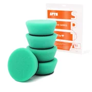 SPTA 5 Pack 2 Inch 50mm T120 Green Heavy Cut Foam Polishing Pad For DA/RO/GA Car Buffer Polisher To Remove 1200/1500# Sanding Disc Marks ,Deep Scratches,Overspray Heavy Oxidation For Car Detailing