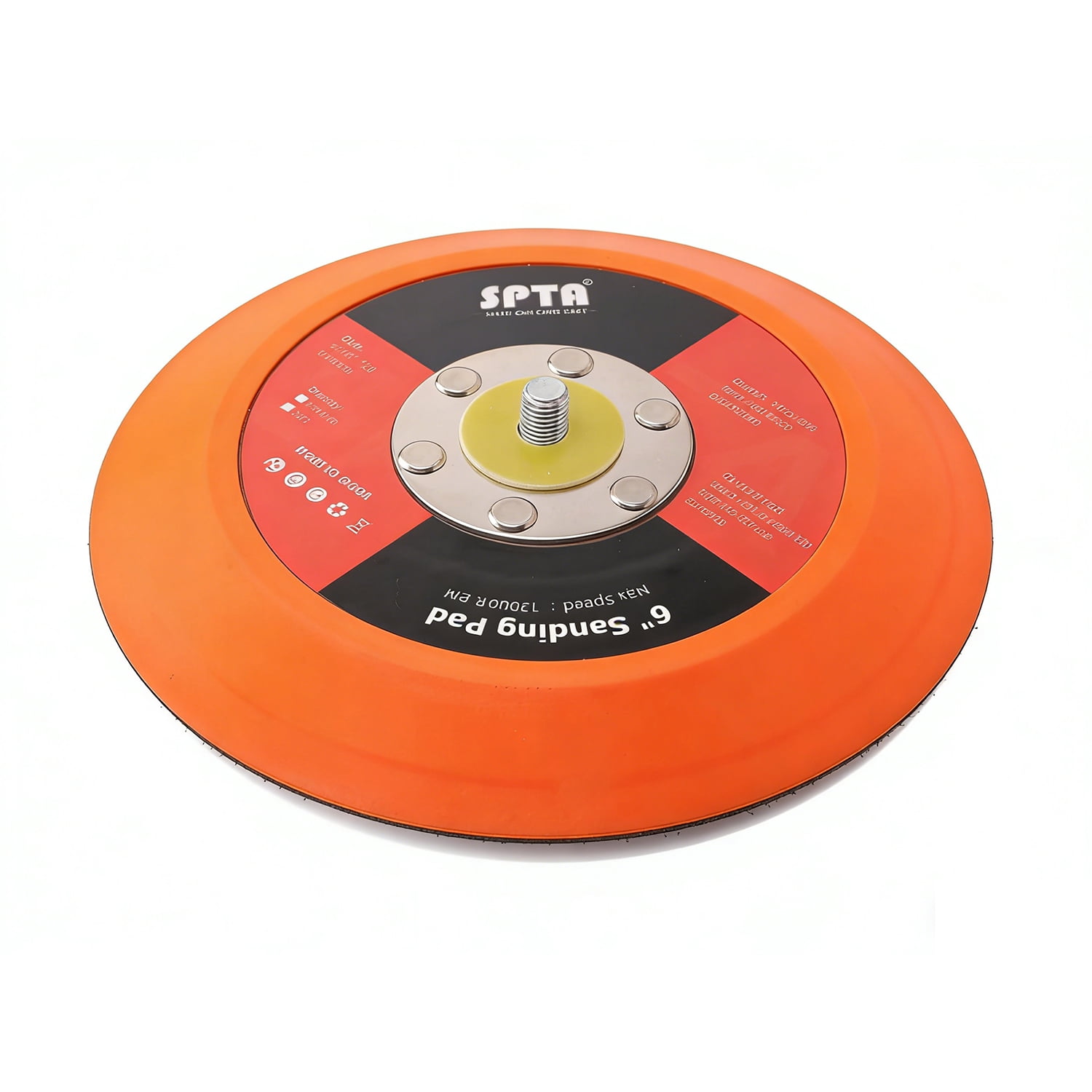 SPTA 6 Inch(150mm) Backing Pad Hook and Loop Backing Plate 5/16