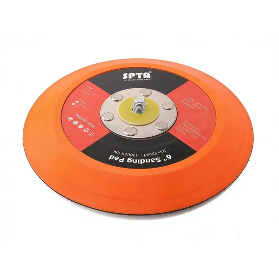 SPTA 6 Inch(150mm) Backing Pad Hook and Loop Backing Plate 5/16"-24 Thread Air Random Orbital Sander DA Polishe for Sanding Finishing Polishing Buffing