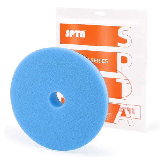 SPTA Blue T60 Moderate-Cut Foam Polishing Pad, 1Pc 6.5 Inch Face for 6 Inch 150mm Backing Plate Compound Buffing Sponge Pads for Car Buffer Polisher Compounding, Polishing and Waxing