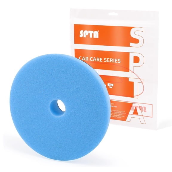 SPTA Blue T60 Moderate-Cut Foam Polishing Pads, 1Pc 5.5 Inch Face for 5 Inch 125mm Backing Plate Compound Buffing Sponge Pads for Car Buffer Polisher Compounding, Polishing and Waxing