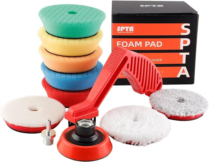 SPTA Drill polishing kit, 11Pcs 3-Inch Buffing Polishing Pads, Car