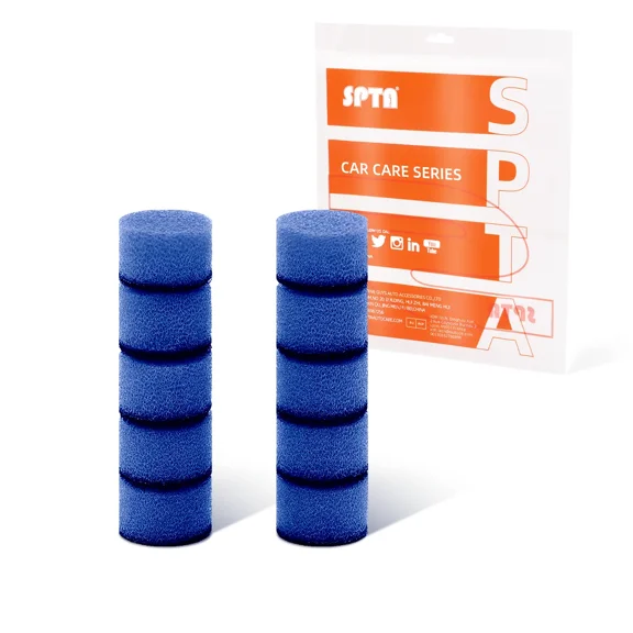 SPTA PRO 10 Pack 1/2 Inch 13mm  Blue Medium Cut Polishing Pad for Car Buffer Polisher Compound Buffing Sponge Pads Compounding,Remove 1500#/2000# Sanding Marks For Car  Detailing, Tight Areas