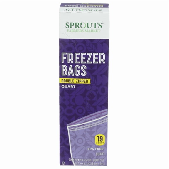 SPTs 1 Quart Double Zipper Freezer Bags 19 ct - Pack of 2
