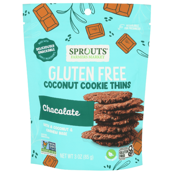 SPTs Chocolate Coconut Cookie Thins 3 oz - Pack of 2