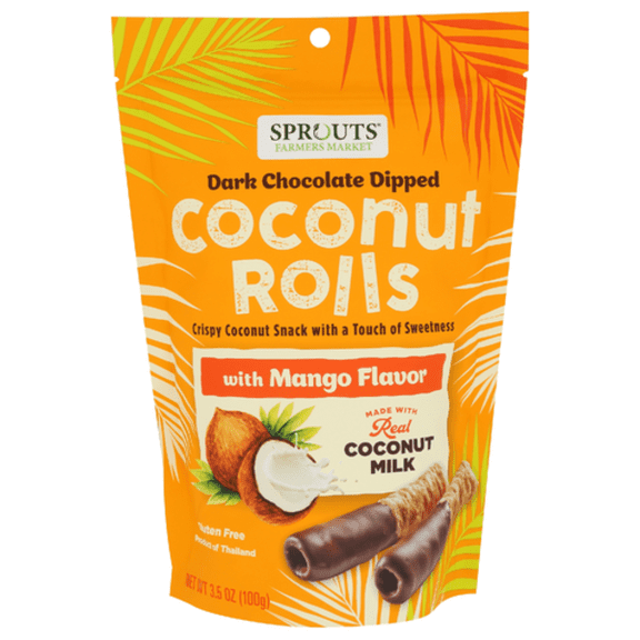 SPTs Dark Chocolate Coconut Rolls With Mango Flavor 3.5 oz - Pack of 5