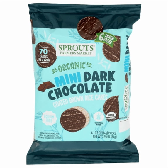 SPTs Organic Dark Chocolate Rice Cakes Snack Pack 0.5 oz - Pack of 2