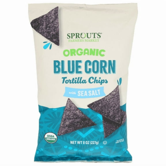 SPTs Organic Sea Salt Blue Corn Tortilla Chips 8 oz - Pack of 2