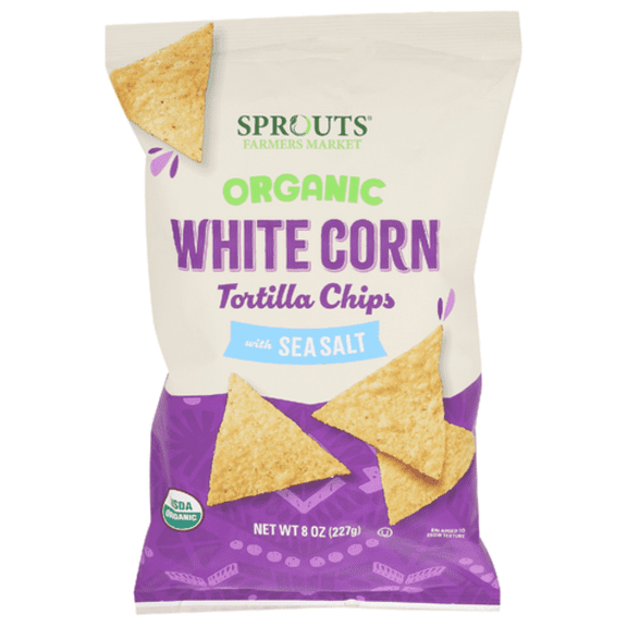 SPTs Organic Sea Salt White Corn Chips 8 oz - Pack of 5