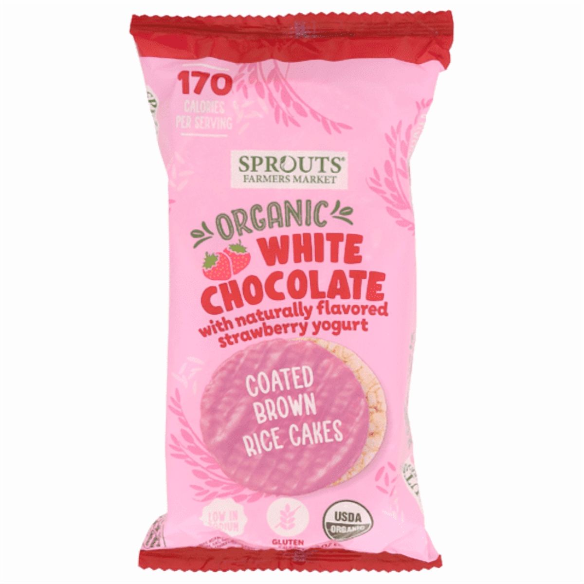 SPTs Organic Strawberry Yogurt Coated Brown Rice Cakes 3.5 oz - Pack of 2