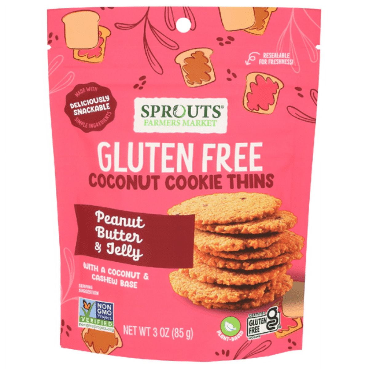 SPTs Peanut Butter & Jelly Coconut Cookie Thins 3 oz - Pack of 3