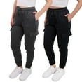 thumbnail image 1 of SPXTREME [2 Pack] Women's Cargo Jogger Sweatpants Casual Lounge Ultimate Comfort Soft Feel, Medium, 1 of 10