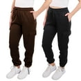 thumbnail image 1 of SPXTREME [2 Pack] Women's Sweatpants Cargo Jogger Soft Fleece Adjustable Pants, Sizes S - 2XL, 1 of 10