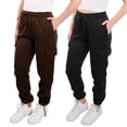 thumbnail image 1 of SPXTREME [2 Pack] Women's Sweatpants Cargo Jogger Soft Fleece Adjustable Pants, Sizes S - 2XL, 1 of 10