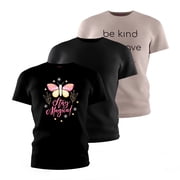 SPXTREME [3 Pack] Girls Boyfriend Short Sleeve Graphic T-Shirts Junior Teen Tween Tees Sizes 7-18