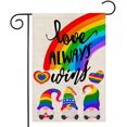 thumbnail image 1 of SPXUBZ 12√¢¬Ä¬≤√¢¬Ä¬≤ x 18√¢¬Ä¬≤√¢¬Ä¬≤ Burlap Gay Pride Lesbian LGBT Outdoor Flag, Weatherproof, 1 of 6