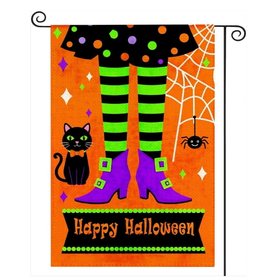 SPXUBZ 12x18 Inch Double-Sided Halloween Garden Flag for Outdoor Halloween Decor