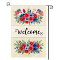 thumbnail image 1 of SPXUBZ 12x18 Inch Double-Sided Patriotic Garden Flag for 4th of July, Blue Red White Welcome Decor for Memorial Day and Independence Day, 1 of 5