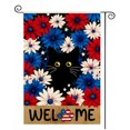 thumbnail image 1 of SPXUBZ 4th of July Floral Cat Garden Flag | 12x18 Inch Vertical Double-Sided Polyester Welcome Spring Summer Farmhouse Holiday Outdoor Yard Flag, 1 of 5