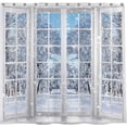 thumbnail image 1 of SPXUBZ 72x72 inch Winter French Window Shower Curtain Set with 12 Hooks Beautiful Nature Snowy Scenery Bathroom Curtain Durable Waterproof Fabric Bathtub Sets Home Decor, 1 of 5